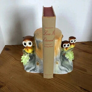 Vintage Giftcraft Anthropomorphic Owl Book  Ends